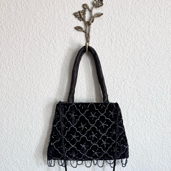 Anthropologie Handbags - Vintage Velvet Beaded Purse